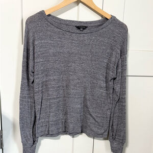 Lucky Brand Gray Long Sleeve Ribbed Knit Heathered Top size XS